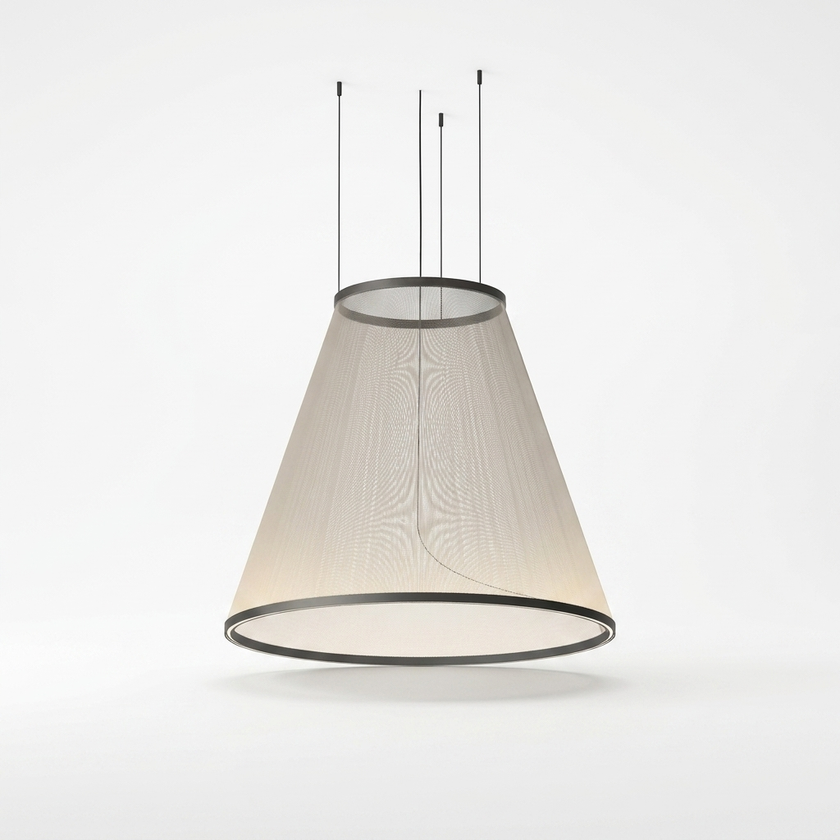 Metal Mesh Cone Pendant Light - white