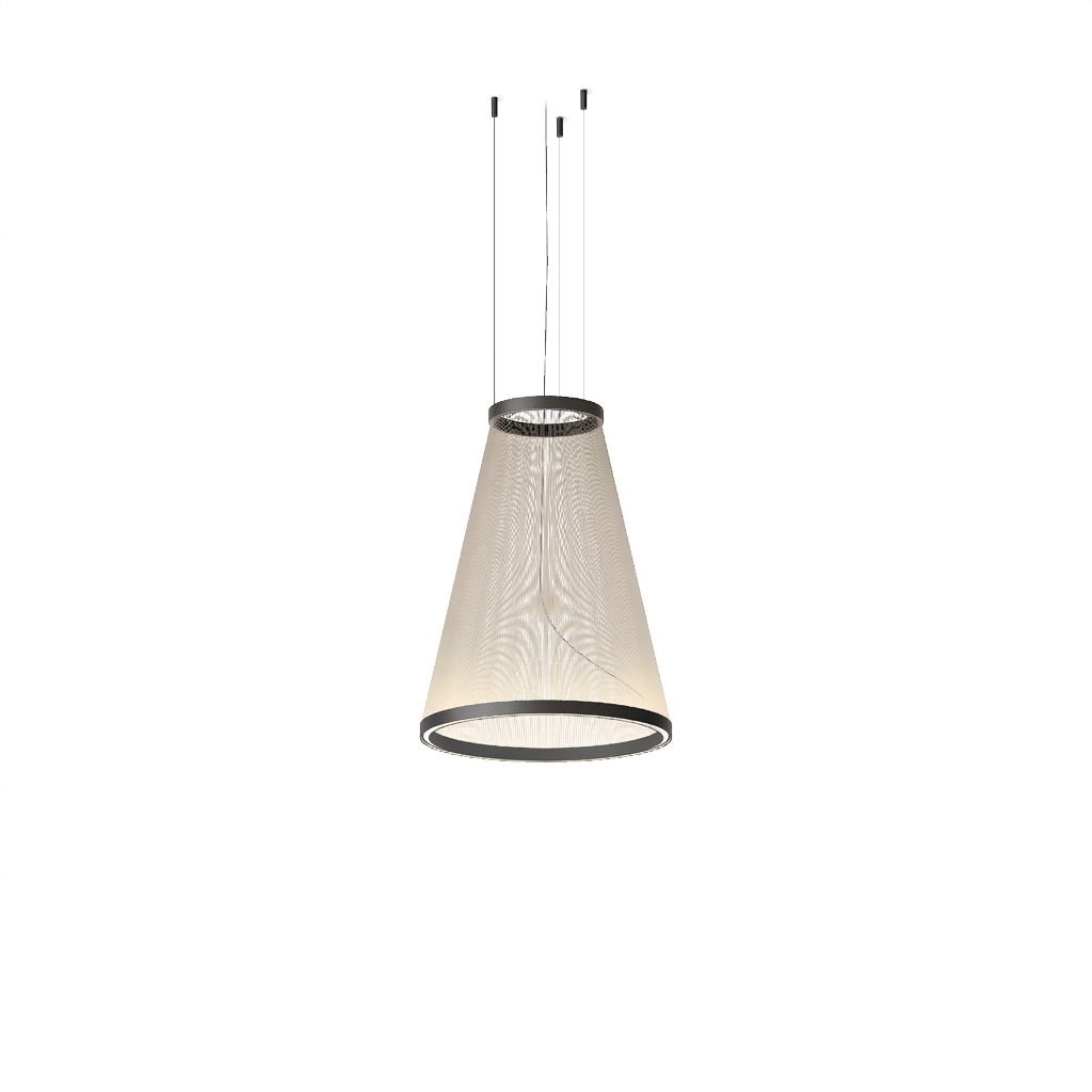 Metal Mesh Cone Pendant Light - white