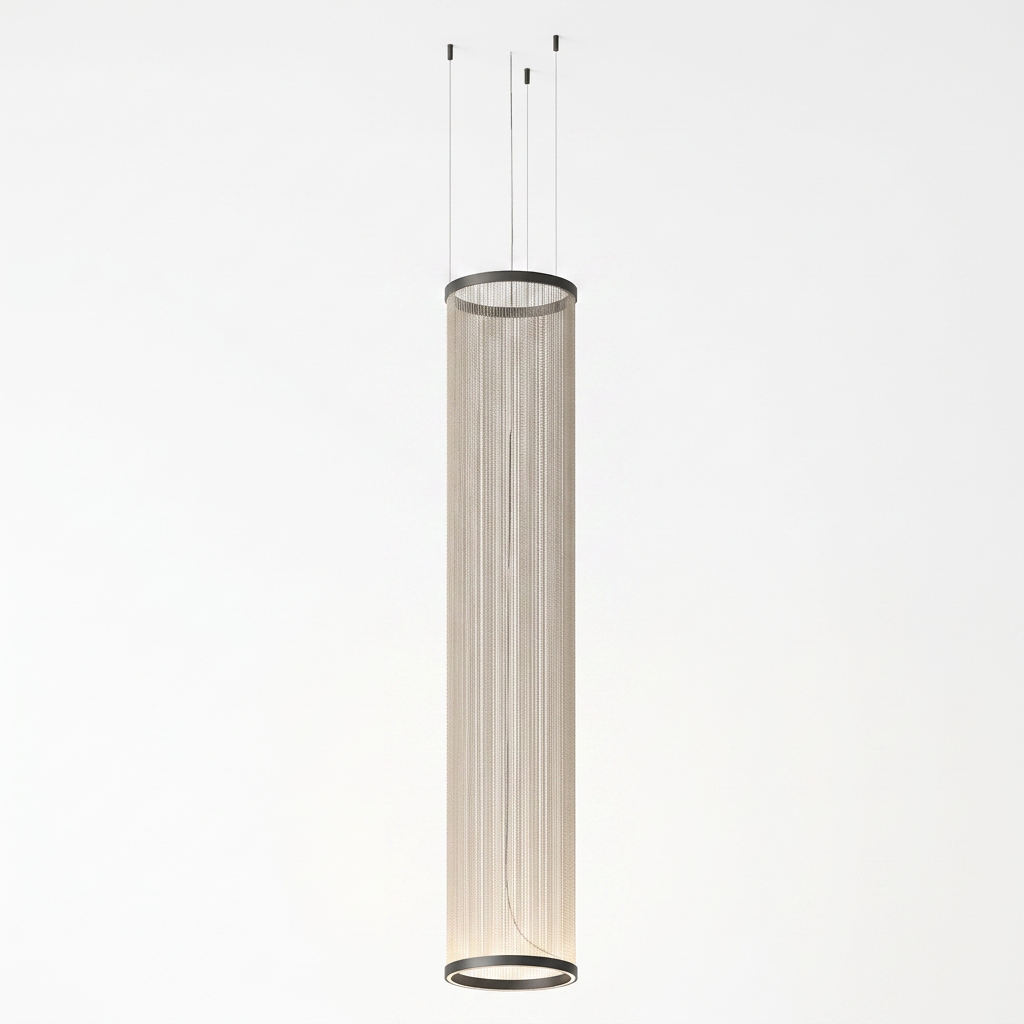 Metal Mesh Cone Pendant Light - white