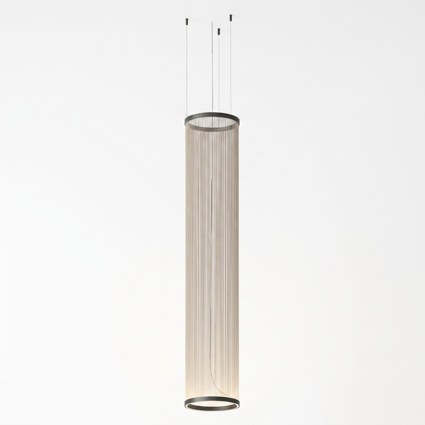 Metal Mesh Cone Pendant Light - white