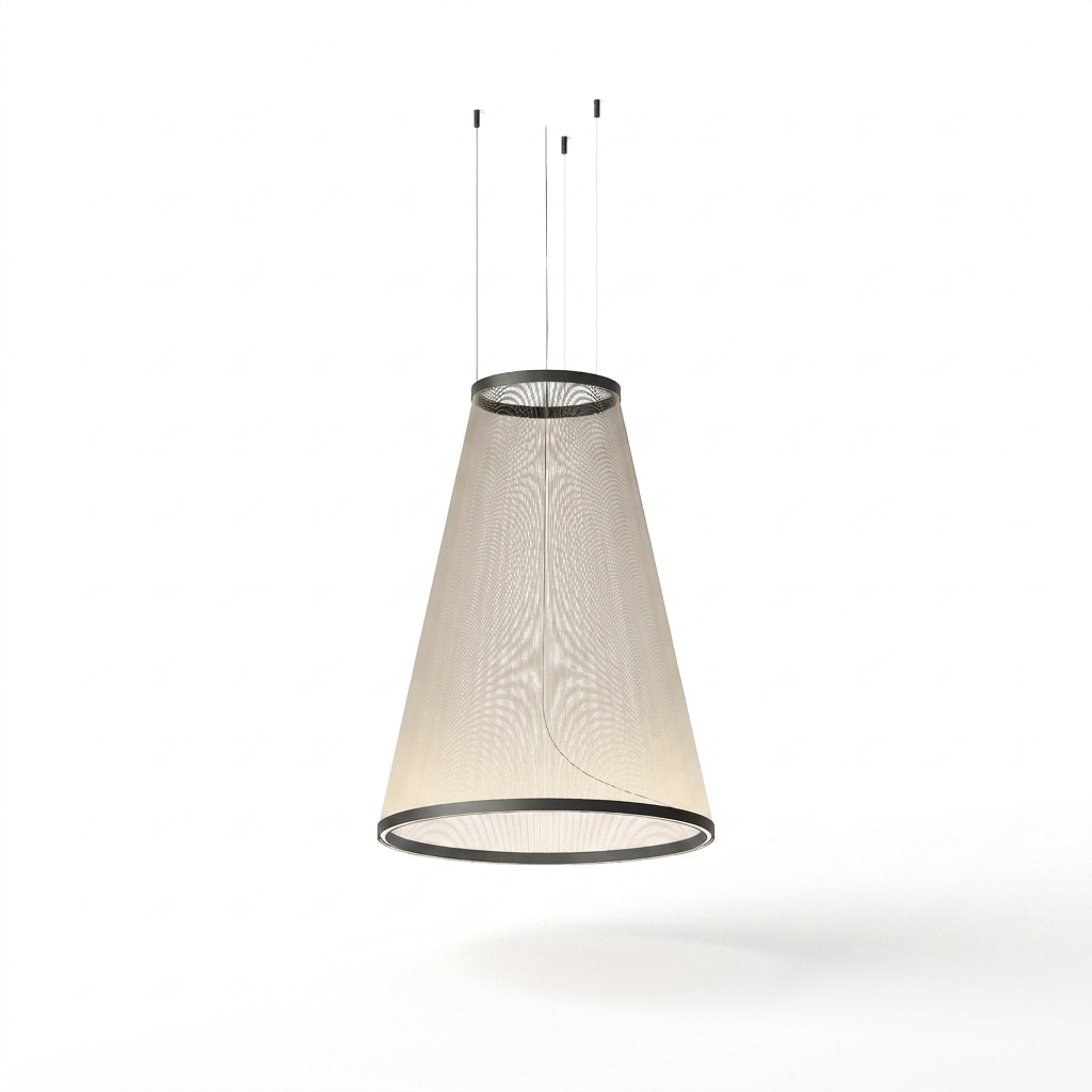 Metal Mesh Cone Pendant Light - white