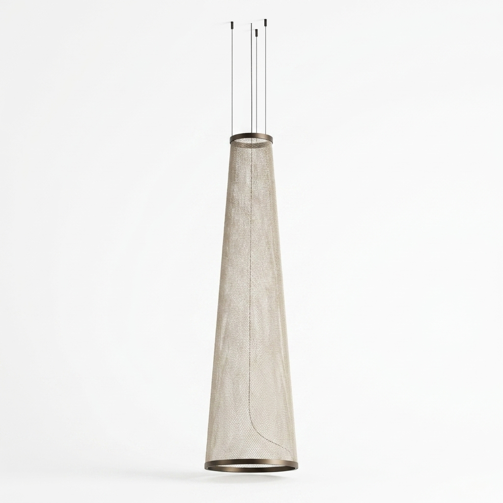 Metal Mesh Cone Pendant Light - white