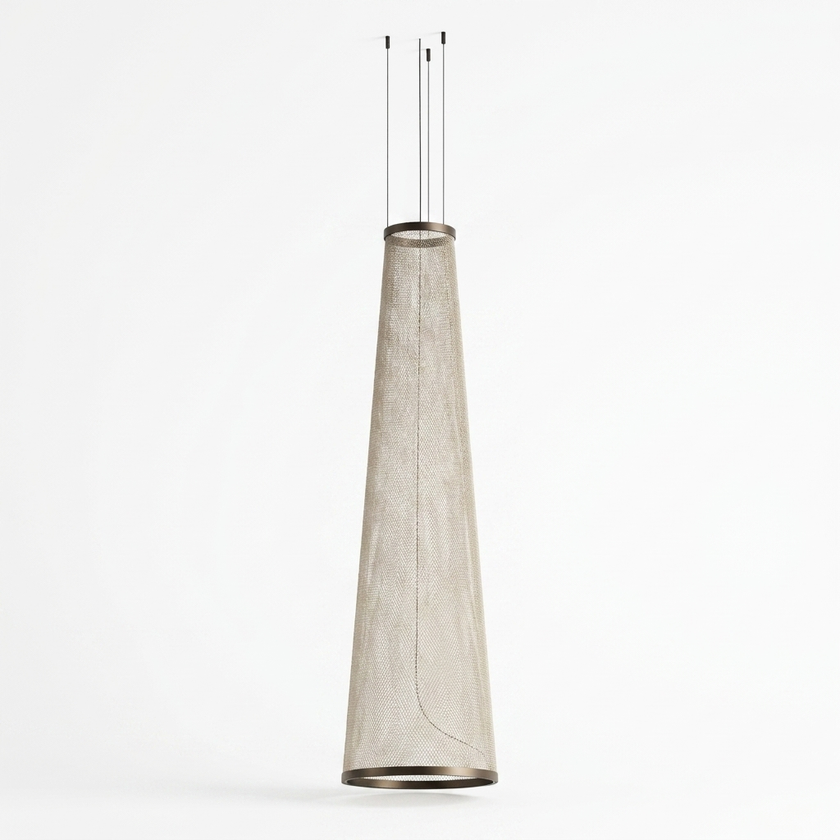 Metal Mesh Cone Pendant Light - white