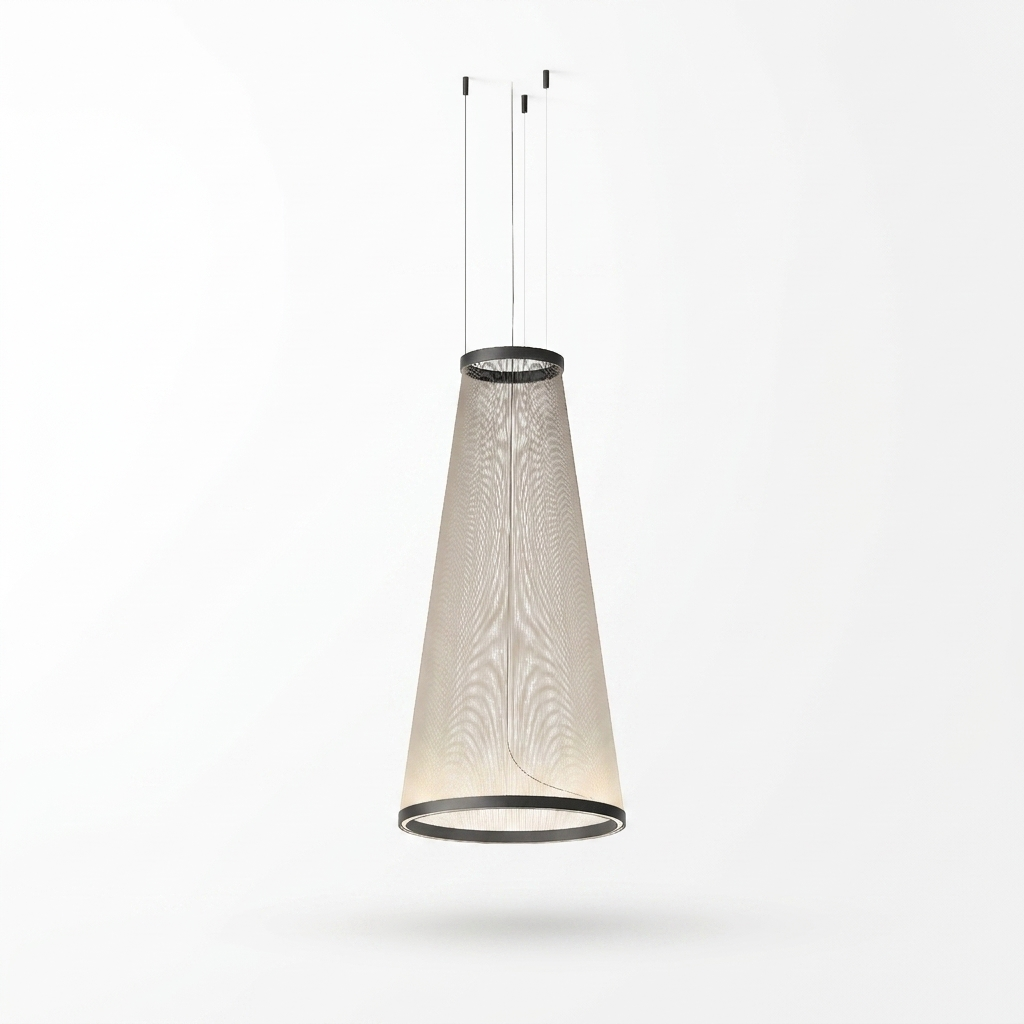 Metal Mesh Cone Pendant Light - white