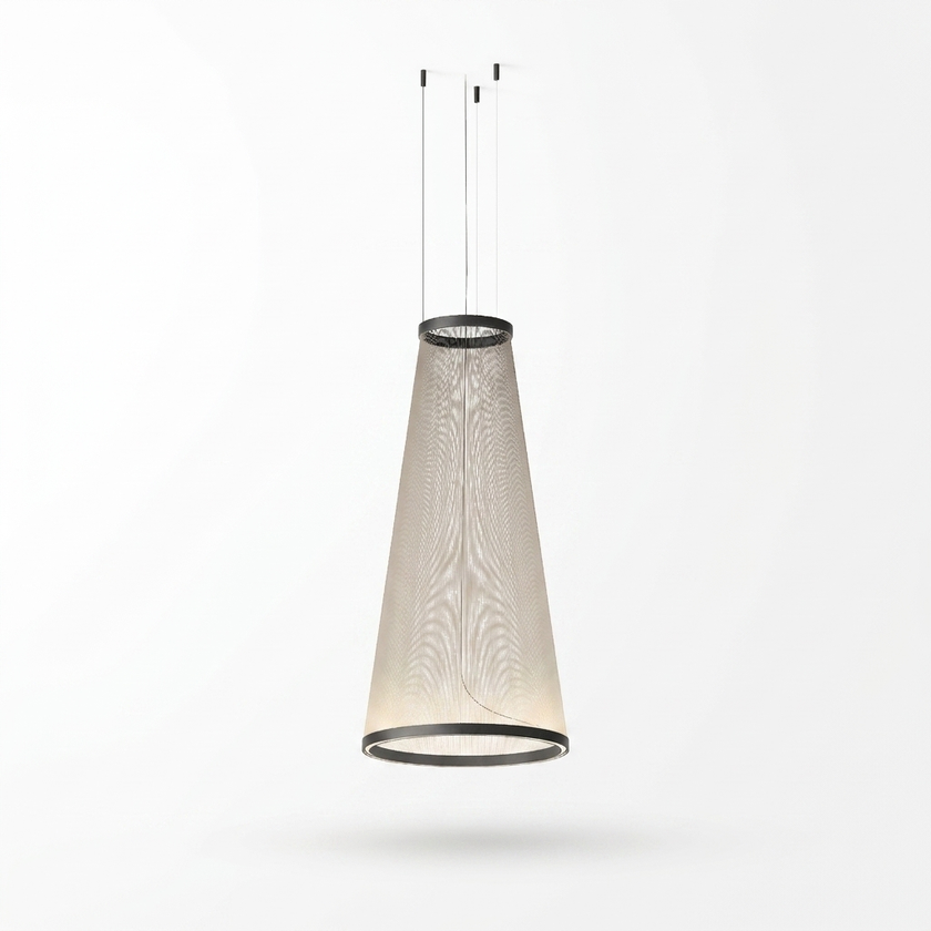 Metal Mesh Cone Pendant Light - white