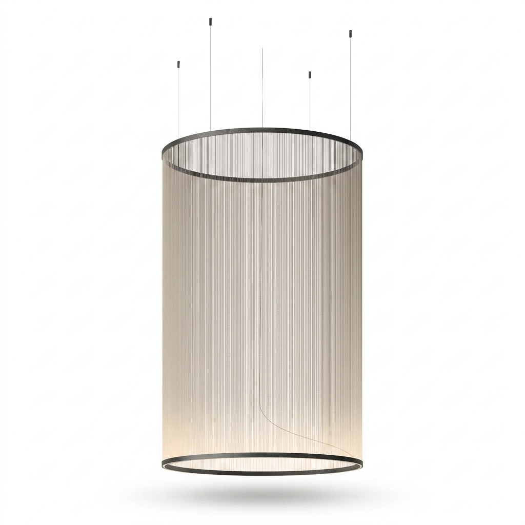 Metal Mesh Cone Pendant Light - white