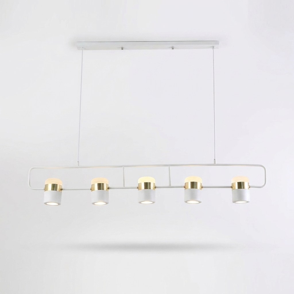 Iron Frame Tilting Pendant Light - white