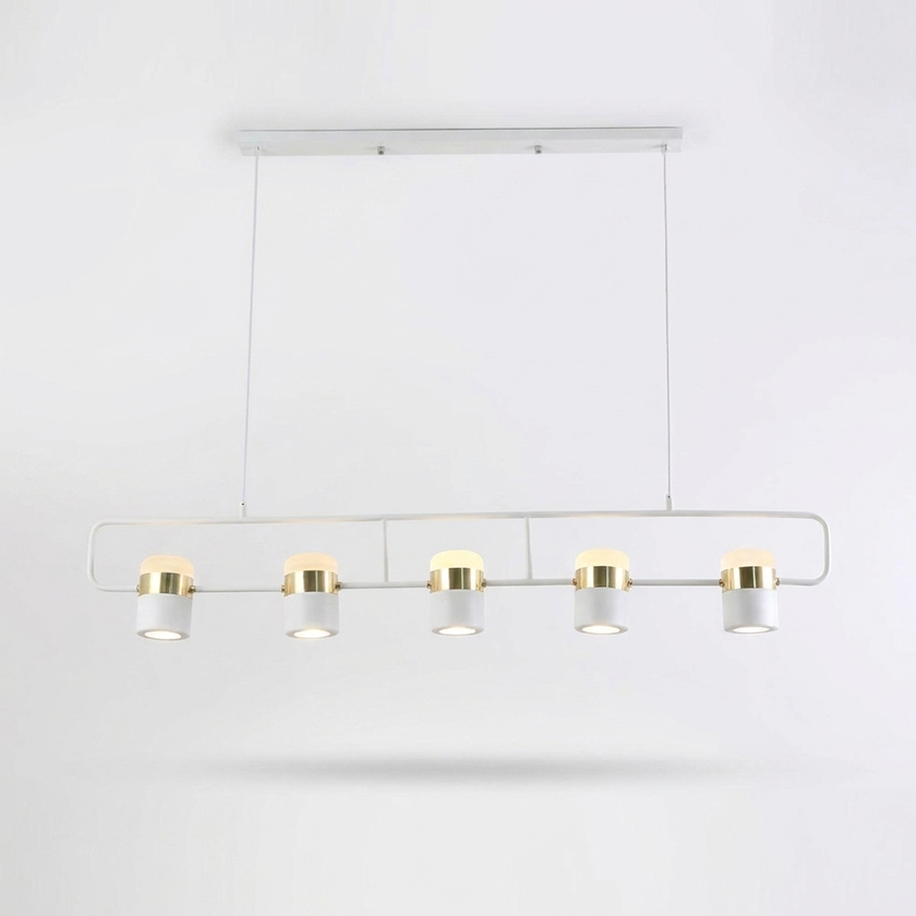 Iron Frame Tilting Pendant Light - white