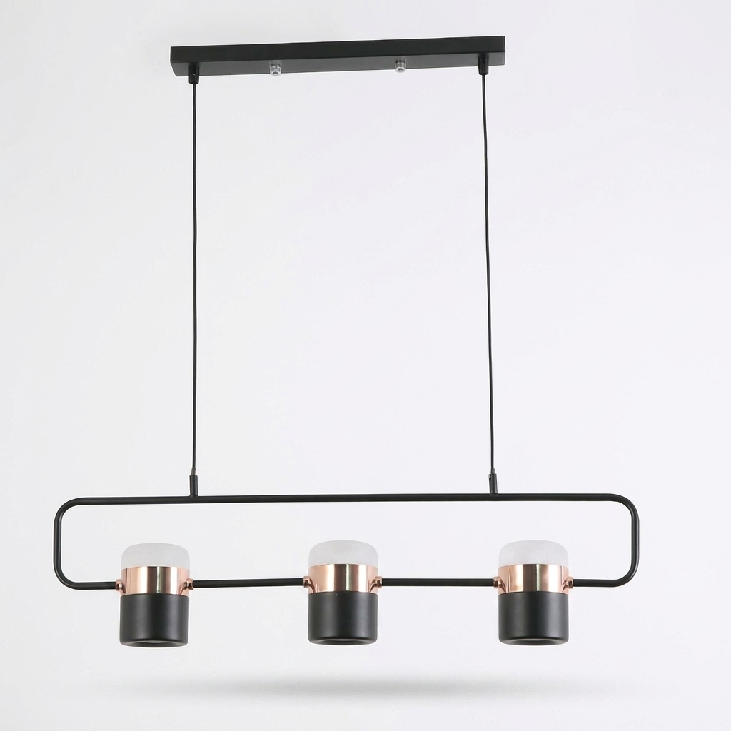 Iron Frame Tilting Pendant Light - white