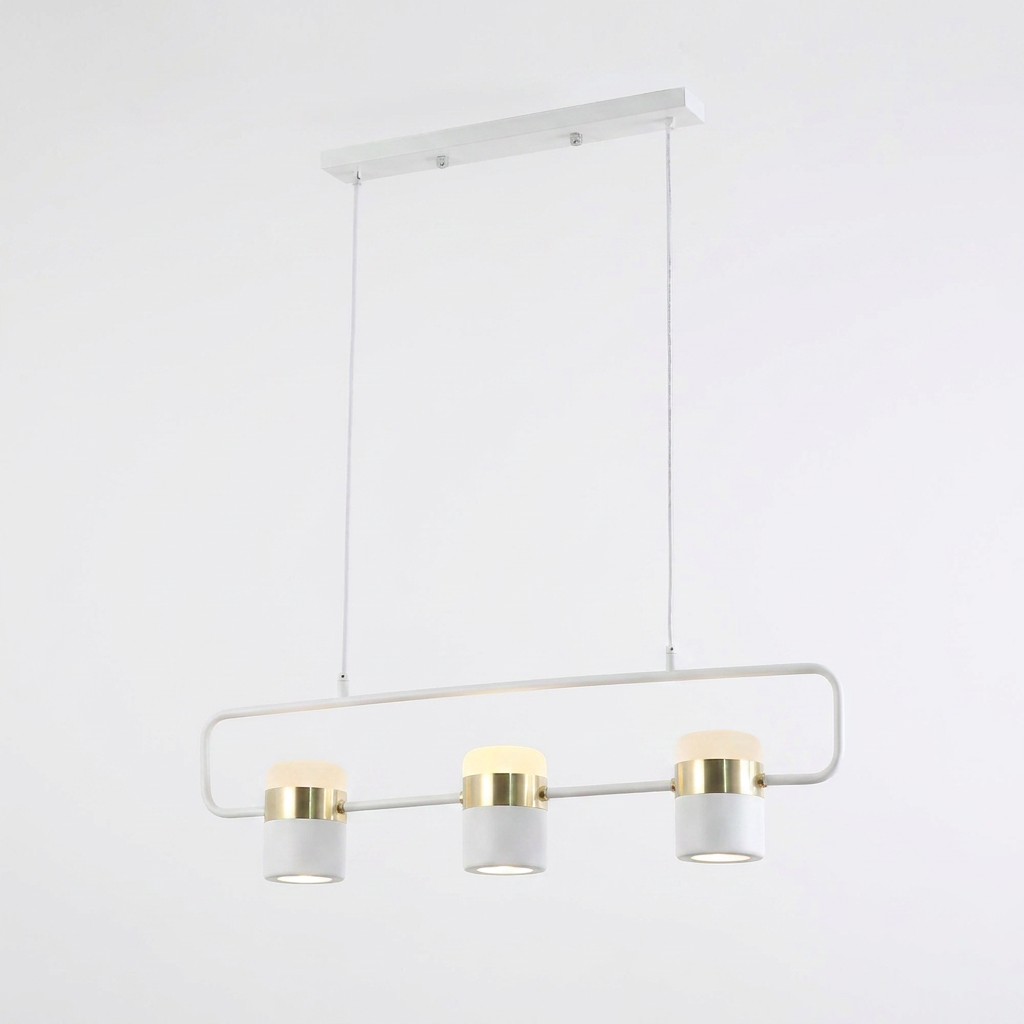 Iron Frame Tilting Pendant Light - white