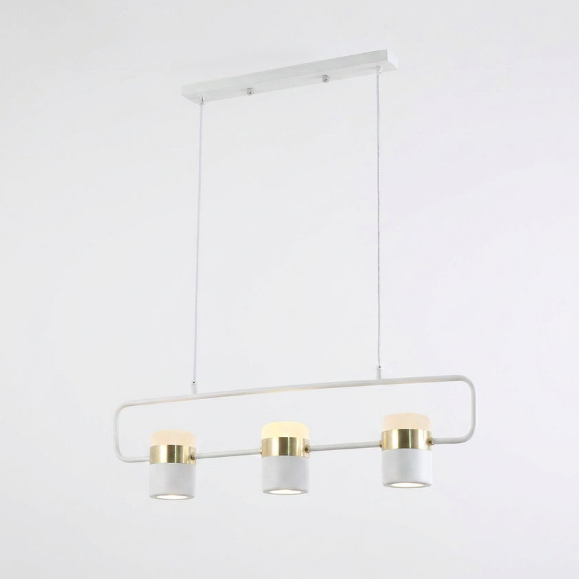 Iron Frame Tilting Pendant Light - white