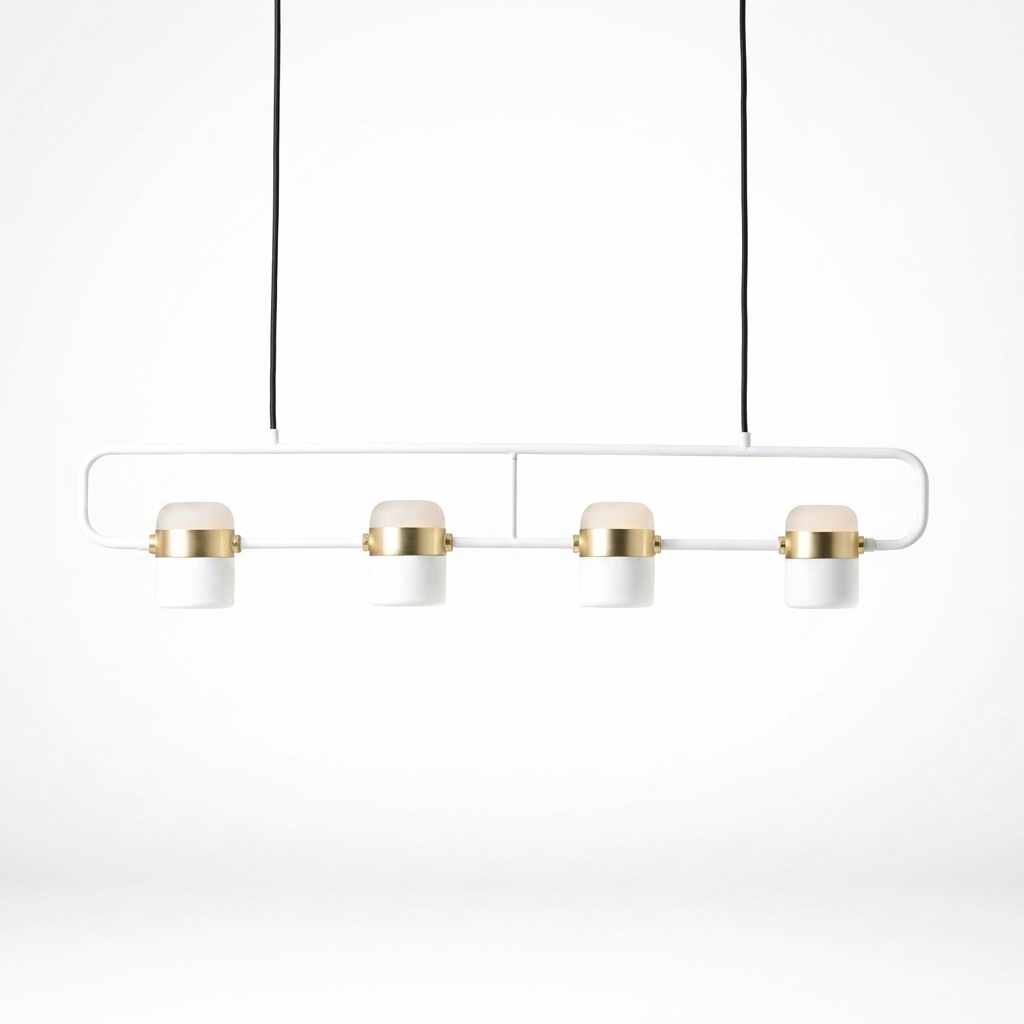 Iron Frame Tilting Pendant Light - white