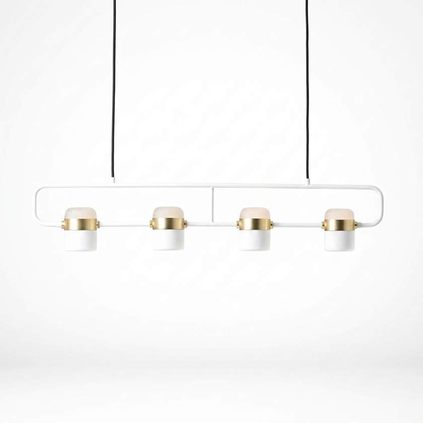 Iron Frame Tilting Pendant Light - white