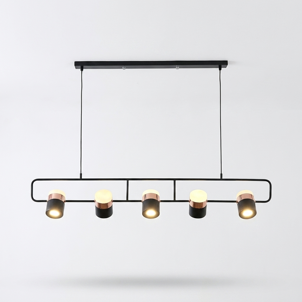 Iron Frame Tilting Pendant Light - white