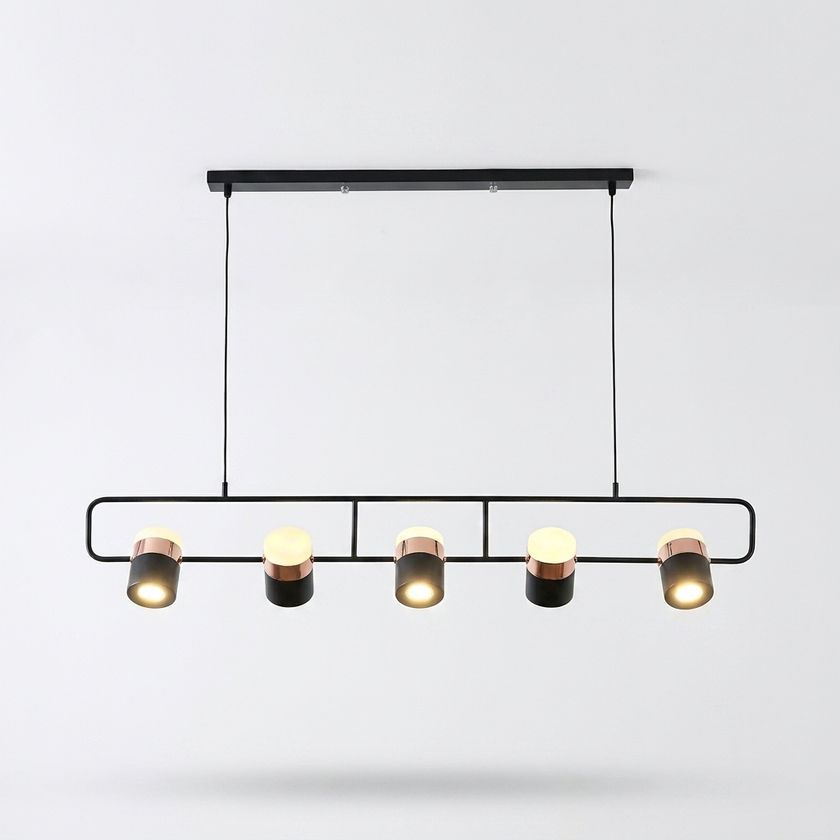 Iron Frame Tilting Pendant Light - white