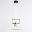 Iron Frame Tilting Pendant Light - white