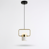 Iron Frame Tilting Pendant Light - white