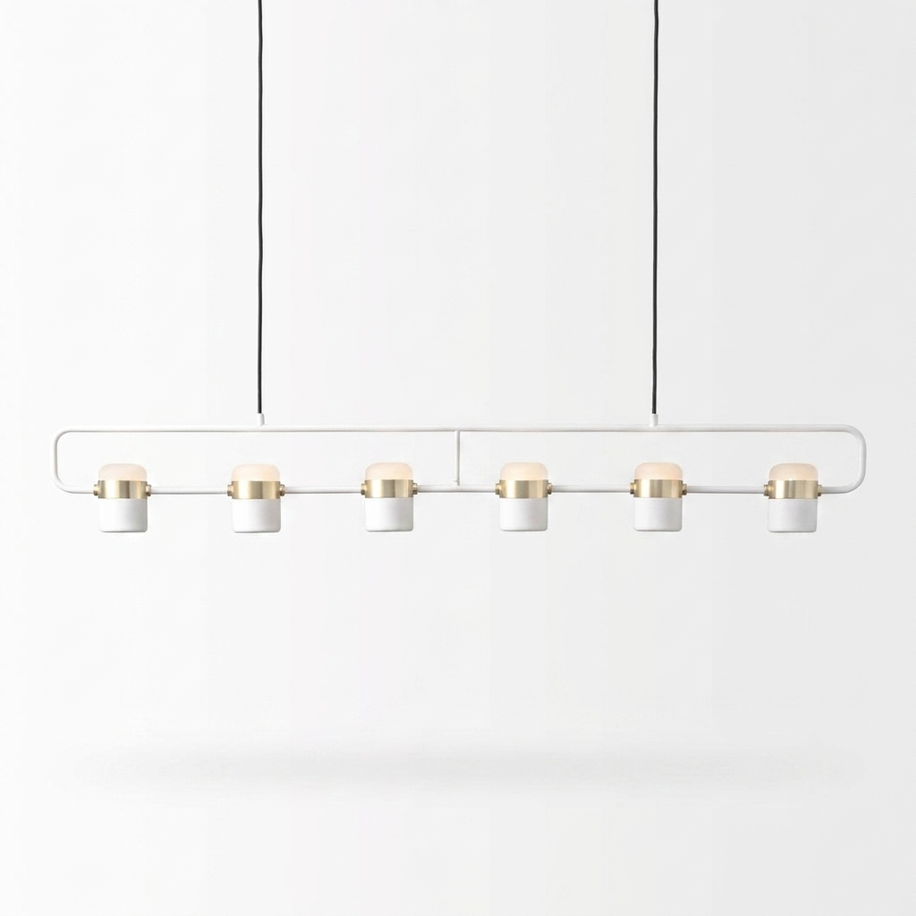 Iron Frame Tilting Pendant Light - white