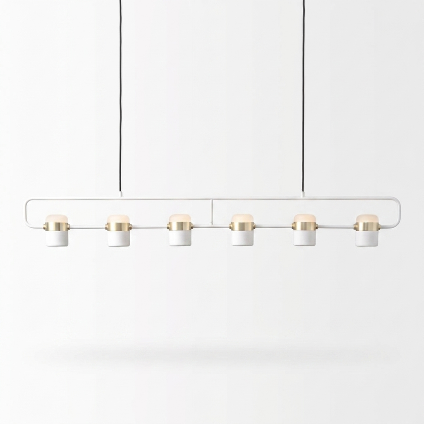 Iron Frame Tilting Pendant Light - white