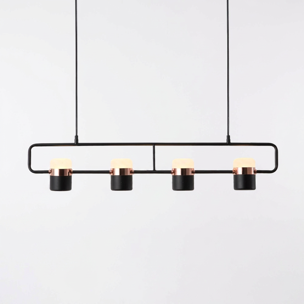 Iron Frame Tilting Pendant Light - white