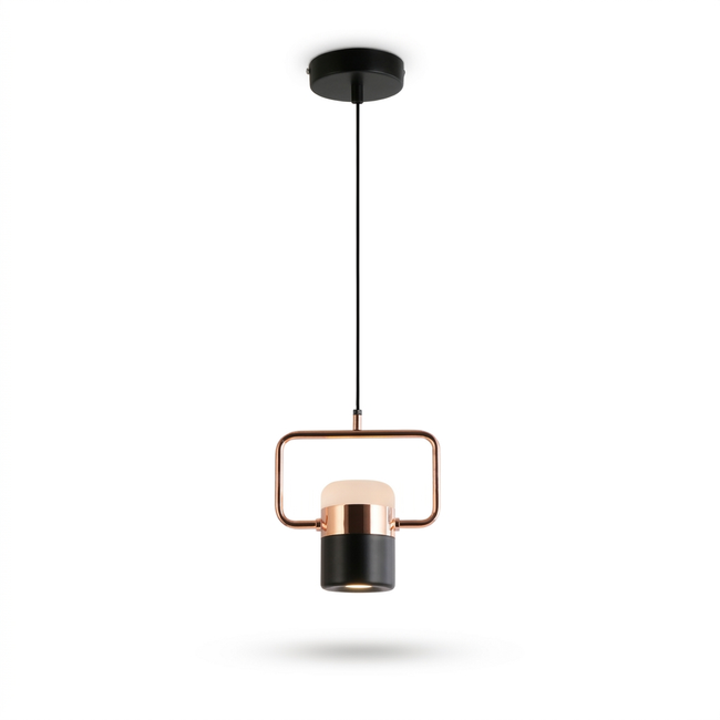 Iron Frame Tilting Pendant Light - white