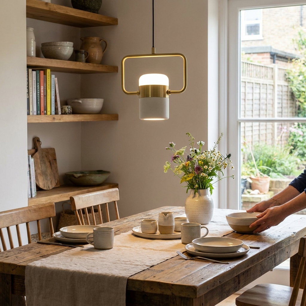 Iron Frame Tilting Pendant Light - lifestyle