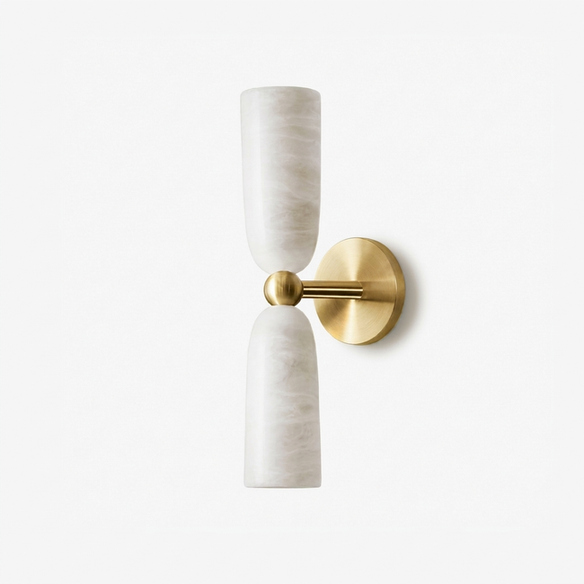 Alabaster Bell Wall Sconce - white