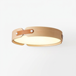 Walnut Wood Disc Ceiling Light - white