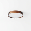 Walnut Wood Disc Ceiling Light - white