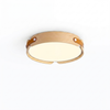 Walnut Wood Disc Ceiling Light - white
