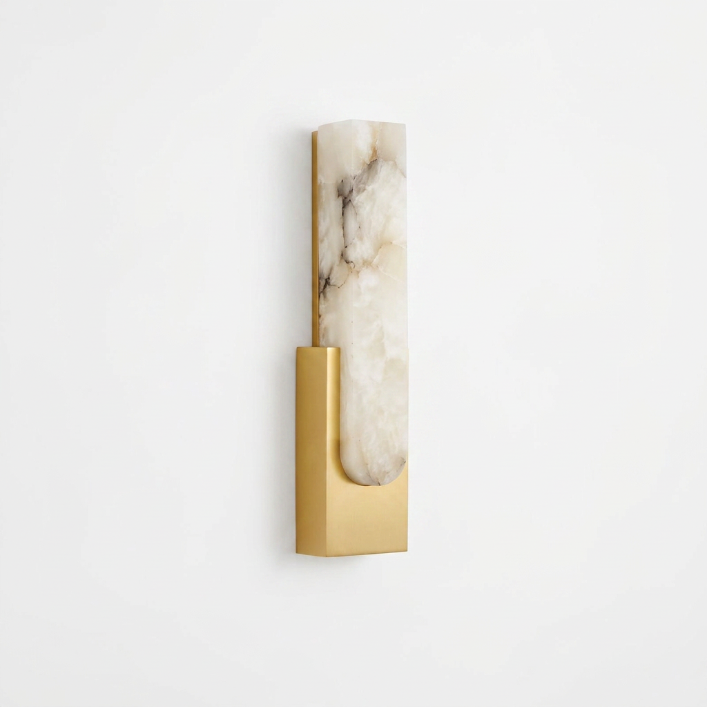 Alabaster Pillar Wall Lamp - white