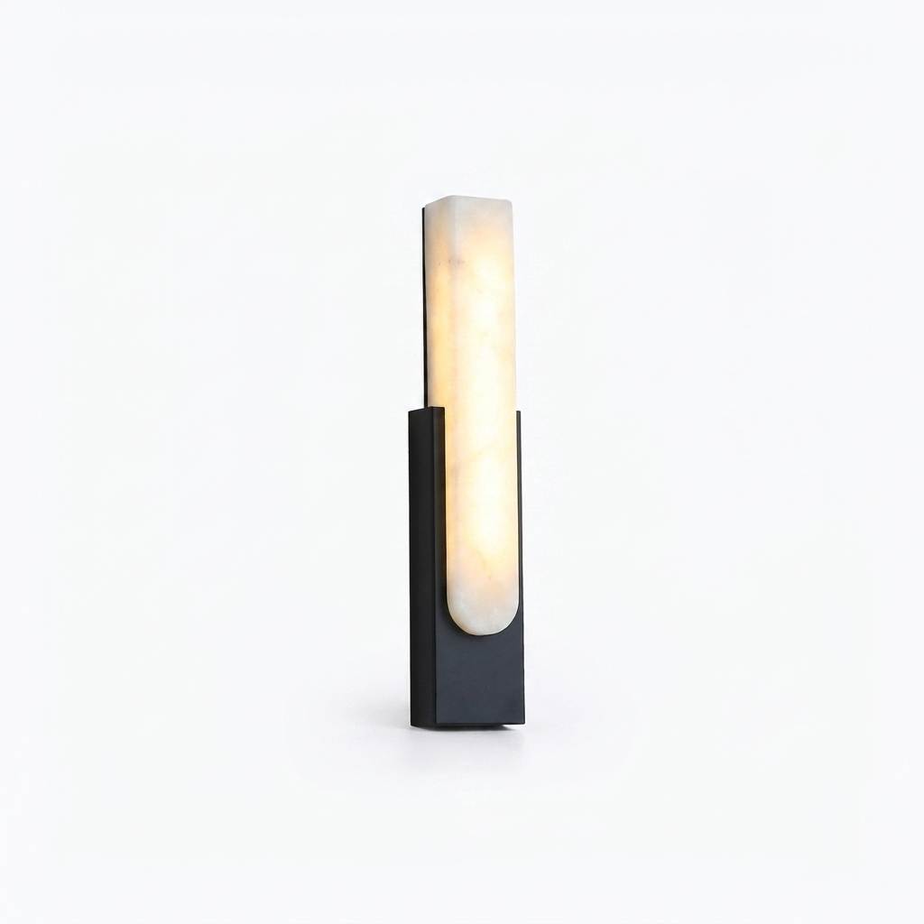 Alabaster Pillar Wall Lamp - white