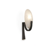 Alabaster Brass Cylinder Wall Lamp - white