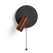 Black Travertine Walnut Wall Sconce - white