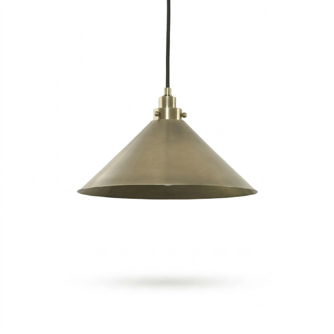 Brass Cone Pendant Light - white