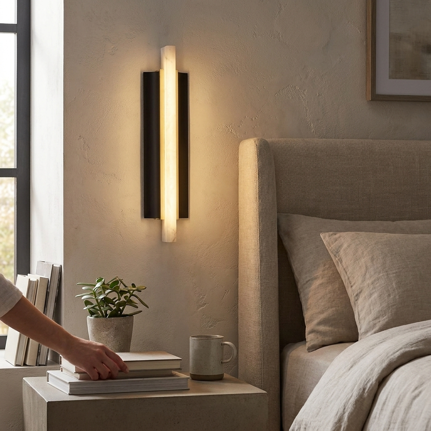 Alabaster Blade Wall Sconce - lifestyle