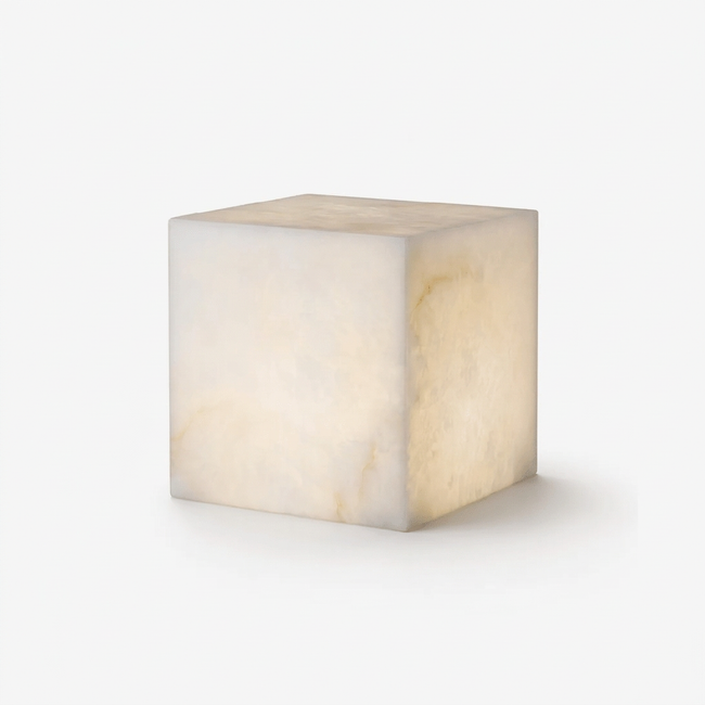 Alabaster Cube Table Lamp