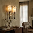 Alabaster Obelisk Double Alabaster Sconce