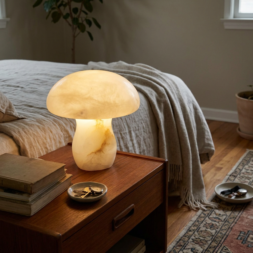 Alabaster Mushroom Table Lamp