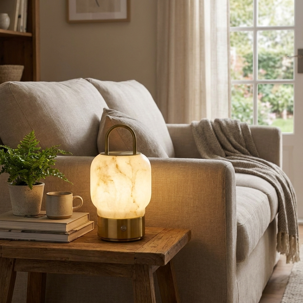 Alabaster Portable Rechargeable Table Lamp