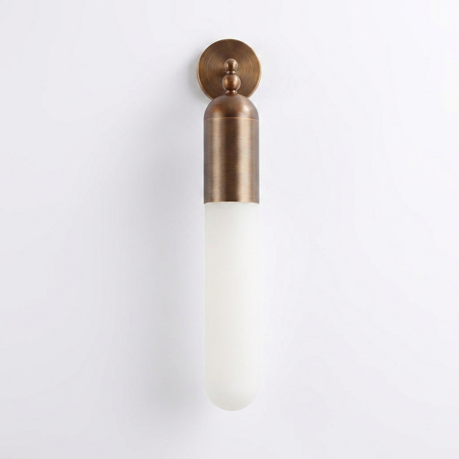 Alabaster Sculpted Tube Wall Sconce