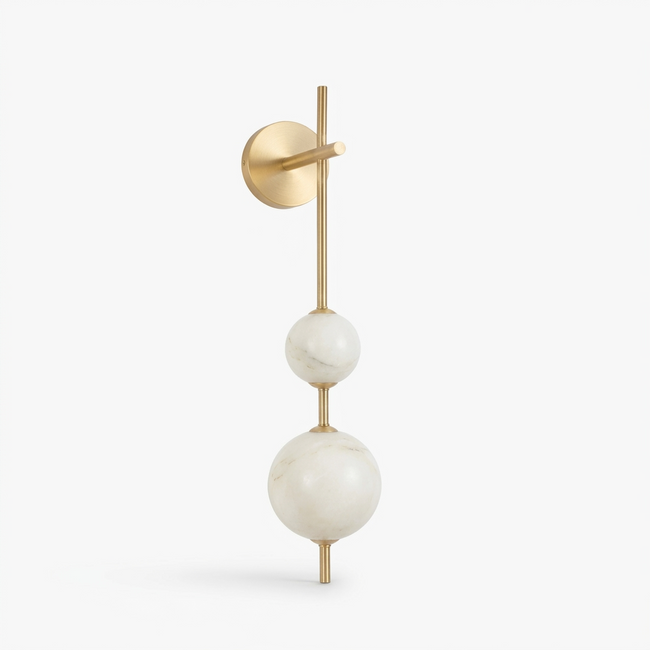 Alabaster Orb Column Wall Sconce