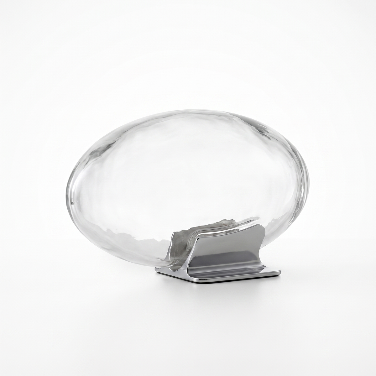 Crystal Pebble Chrome Table Lamp