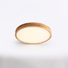 Rubberwood Geometric Flush Mount Light