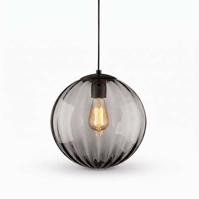 Blown Glass Globe Monk-Cap Pendant