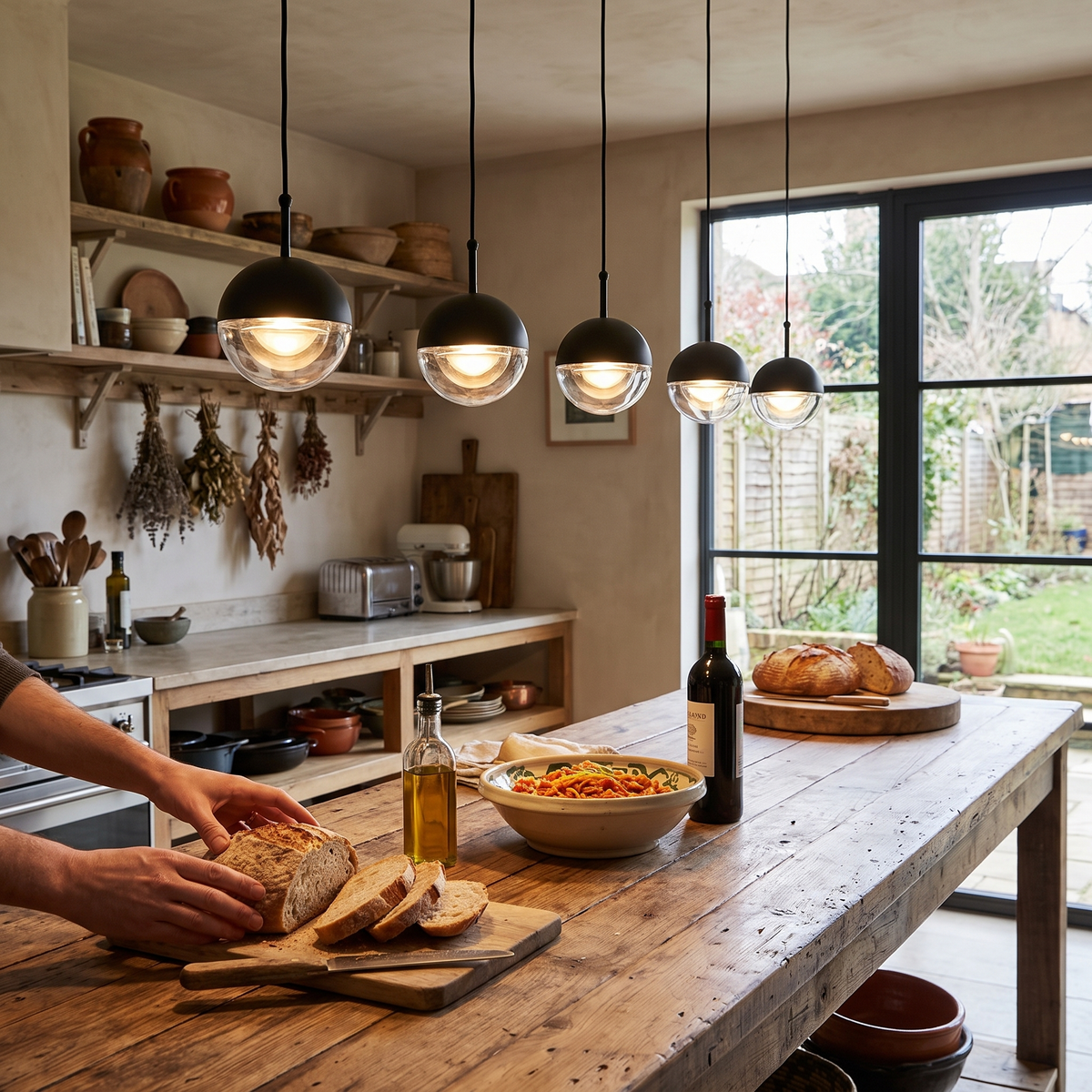 Acrylic Sphere Rotating Pendant Light