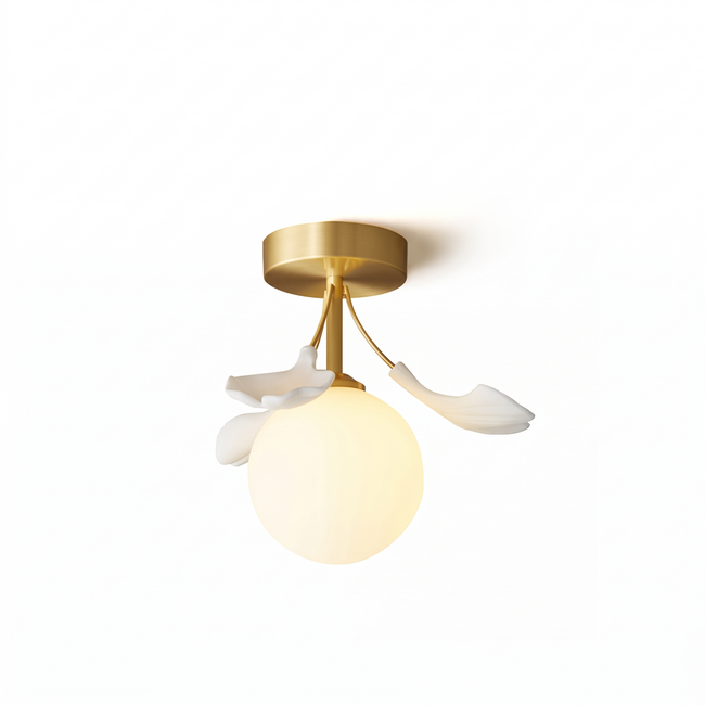 Brass Gingko Leaf Ceiling Light