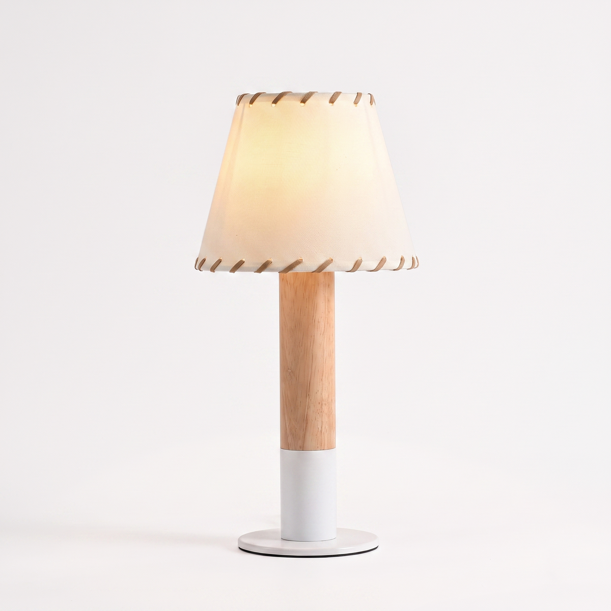 Wood Base Fabric Shade Table Lamp