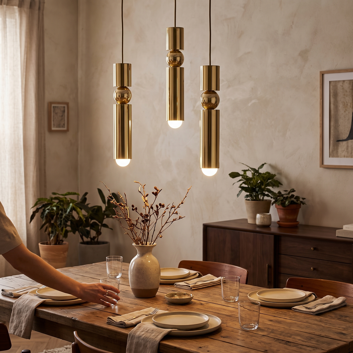 Metal Cylinder Orbit Cluster Pendant Light