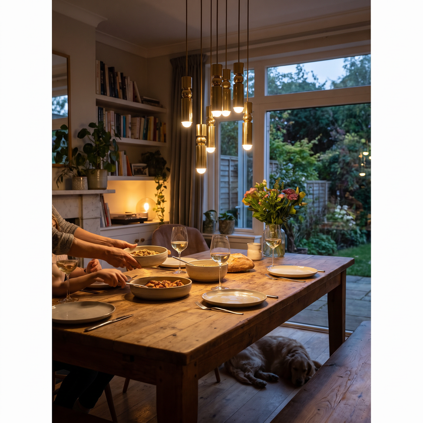 Metal Cylinder Orbit Cluster Pendant Light